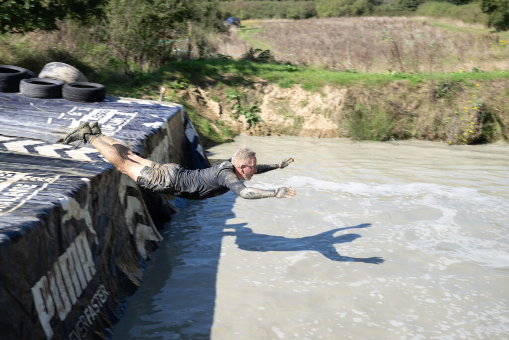 Photo: A competitor takes on the Music Mudder 2025 course (credit: Mark Rowe)